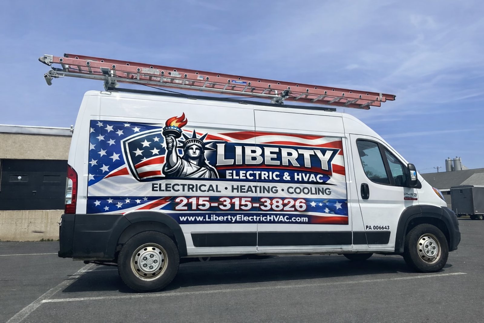 Liberty Electric & HVAC service van — Electrical, Heating & Cooling — 215.315.3826 — PA 006643